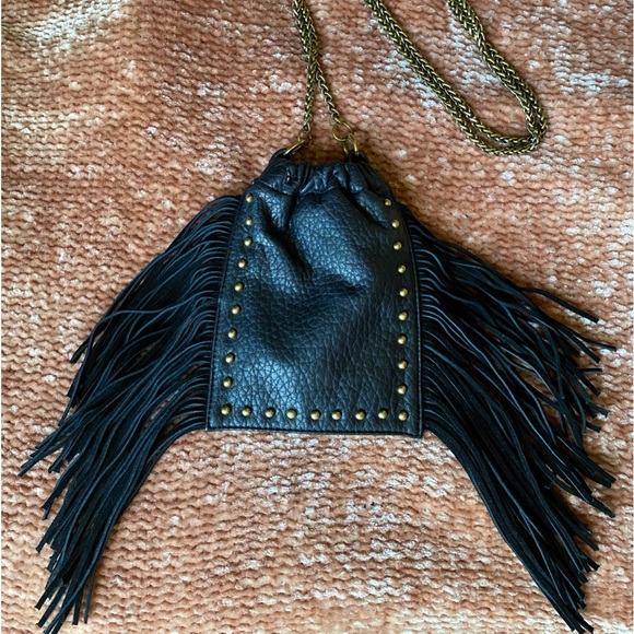QV black fringe purse crossbody measurements in photos - Picture 2 of 10